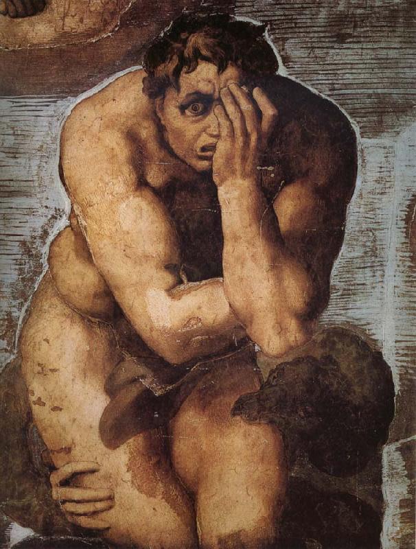 Michelangelo Buonarroti Damned soul descending into Hell oil painting image